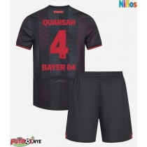Camiseta Bayer Leverkusen Jarell Quansah #4 Primera Equipación para niños 2025-26 manga corta (+ pantalones cortos)